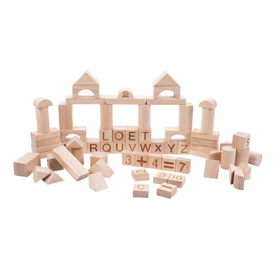 Houten Bouwplankjes Naturel, 84st.