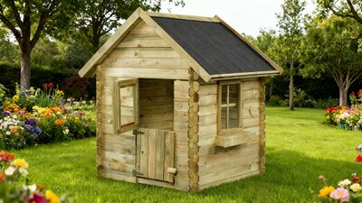 Houten Dieren Verblijf met dakleer