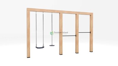 Houten schommel Douglas | Lilo 400cm - RVS duikelstang