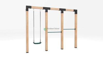 Houten schommel Douglas| Mila 400 cm | Donkergroen duikelstang