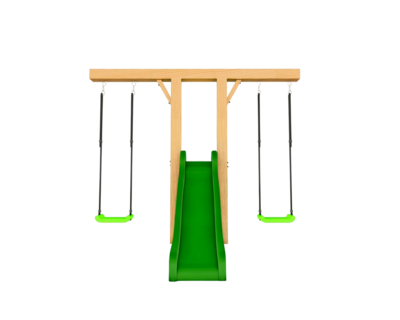 Houten Authentieke Schommel met glijbaan Goofy Douglas - Groen 300cm