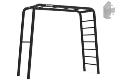 BERG PlayBase Medium Frame 3-in-1 Speeltoestel - Multifunctioneel Speeltoestel - Rekstok en Ladder - Zwart