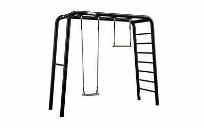 BERG PlayBase Medium Multifunctioneel Speeltoestel - Rekstok en ladder - Met schommel en Trapeze- Zwart