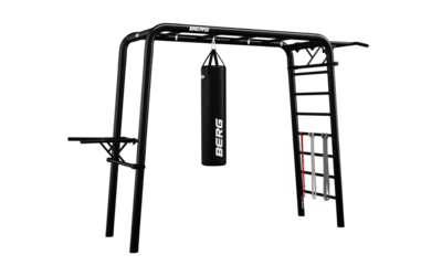 BERG PlayBase Medium Multifunctioneel Speeltoestel - Met Bokszak, Pull-up bar, Push-up bar en Weerstandsbanden