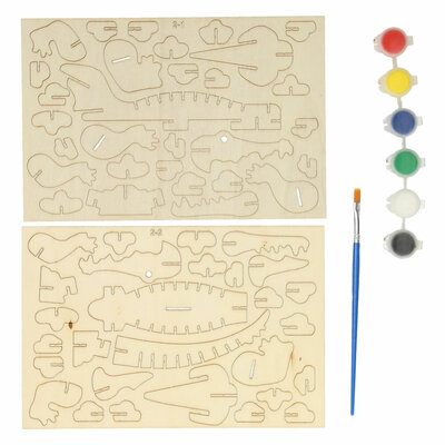 Houten Bouwpakket Maak en Verf je eigen Krokodil