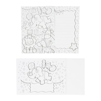 Kleur je eigen Uitnodigingskaarten met Envelop, 12st