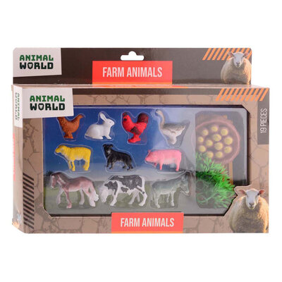 Animal World - Boerderij Dieren Speelset, 19dlg.