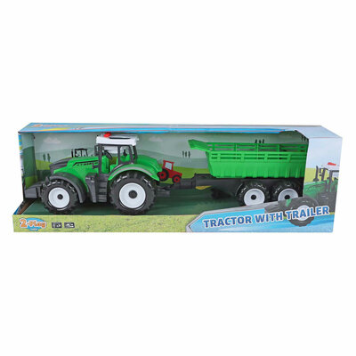 2-Play Tractor met Aanhanger en Kiepfunctie met Licht en Geluid