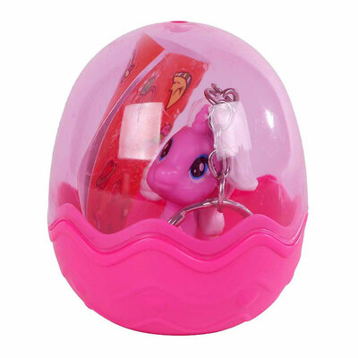 Unicorn Sleutelhanger in Ei met Stickers, set van 12 stuks