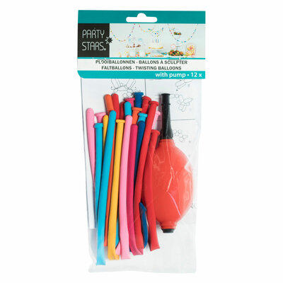 Party Stars Ballonpomp  met 12 modelleerballonen