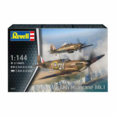 Revell Modelbouwpakket - Spitfire Mk.1a & Hurricane Mk.1 1:144 - 31dlg.