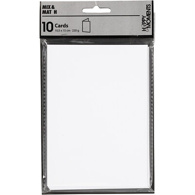 Kaarten Wit 225gr, 10st.