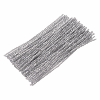 Colorations - Zilverkleurig Metallic Chenilledraad, 100st.