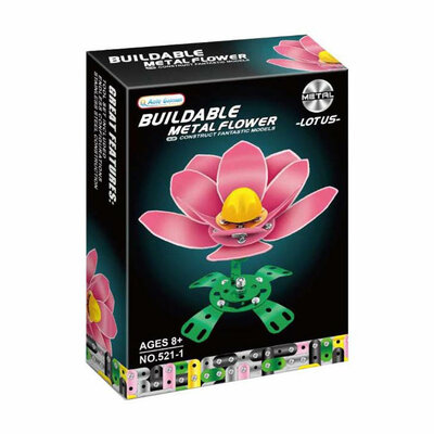 Metalen Constructieset Roze Klaproos