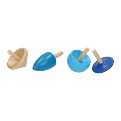 Houten Spelletje in Blikje - Tollen, 4st