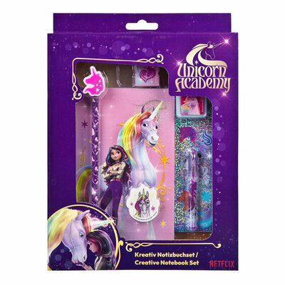 Unicorn Academy Creatieve Set met Notitieboek, 8dlg