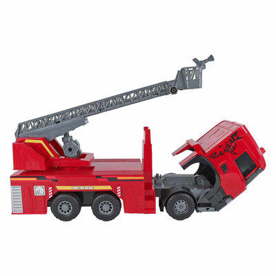 2-Play Scania Vrachtwagen Brandweerwagen Frictie met Licht en Geluid