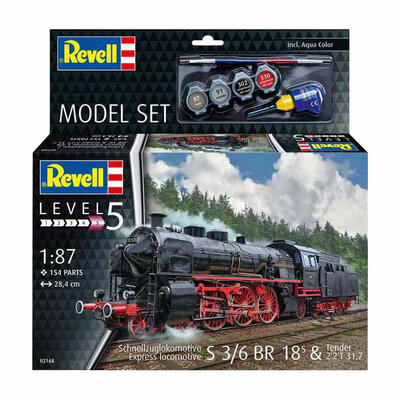 Revell Modelbouwpakket - Schnellzuglokomotive S3/6 BR18 mit Tende 1:87 - 154dlg.
