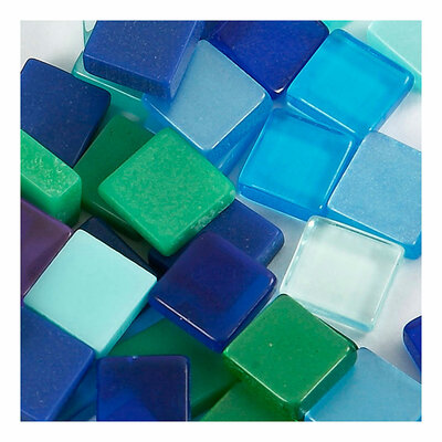 Mini Mozaiek Blauw/Groen 5x5mm, 25 gram