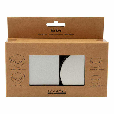 Blikjes Cirkel en Vierkant - 4st.