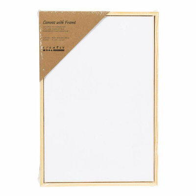 Gespannen Canvas met Lijst 280gr. 15,8x23,8cm - Wit