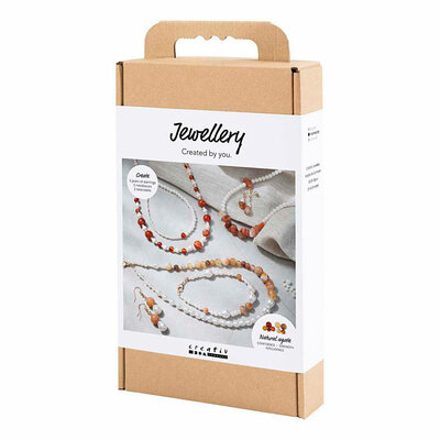 Hobbyset Sieraden Beige Burnt Orange Wit Parelmoer