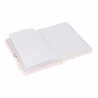 Pluche Dagboek Konijn&Hartje met Slot, A5