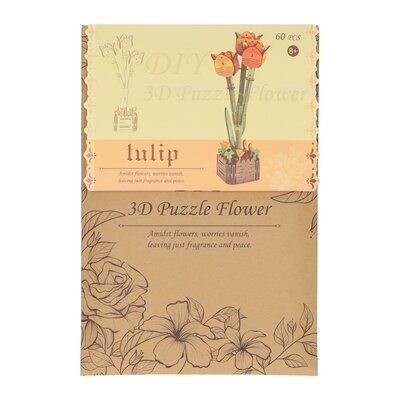 Houten 3D Bouwpakket Tulpen - 60dlg.