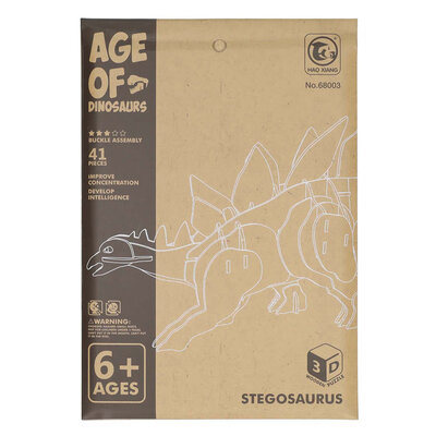 Houten Bouwpakket Dino 3D Stegosaurus