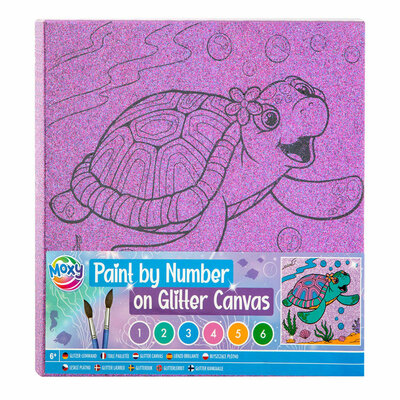 Schilderen op Nummer Glitter Canvas, 9dlg.