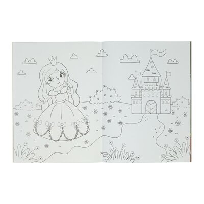 Kleur- en Stickerboek Fantasie Wereld