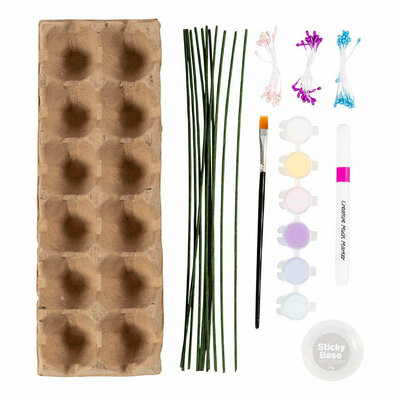Hobbyset Bloemen van Eierdozen Pastelkleuren
