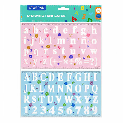 Plastic Tekensjabloon Cijfers & Letters