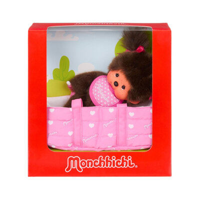 Monchhichi in draagmand (20 cm)