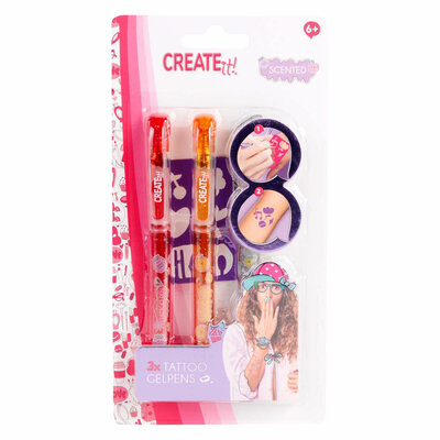 Create it! Beauty Tattoo Geurpennen, 3st + Sjabloon