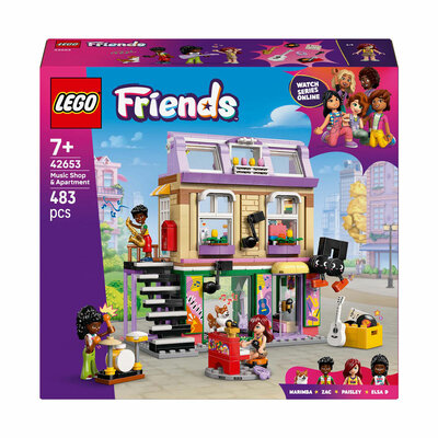 LEGO Friends 42653 Muziekwinkel en Appartement