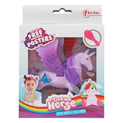 Dream Horse Eenhoorn Speelfiguur Pegasus met Borstel