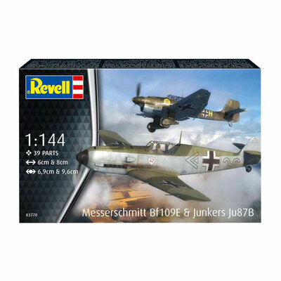 Revell Modelbouwpakket - Messerschmitt Bf109E & Junkers Ju87B 1:144 - 39dlg.