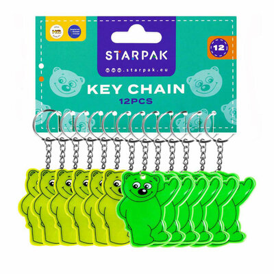 Reflectie Sleutelhanger Beer, 12st.