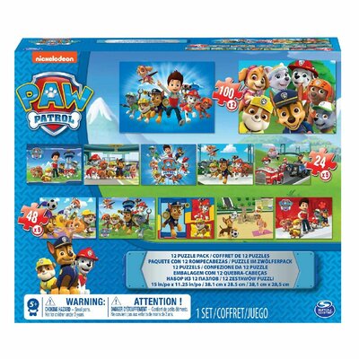 Paw Patrol 12 Puzzles Carton In A Box Uitlopend