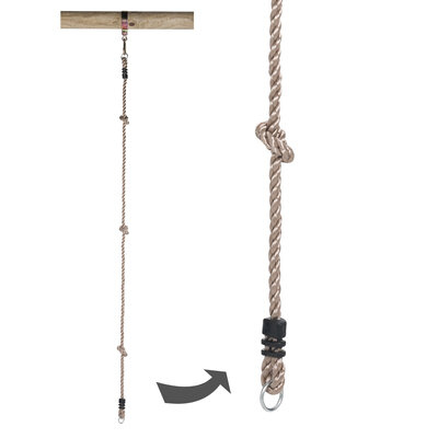 Klimtouw met 2 Ringen, 190cm