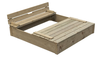 Zandbak Robert 120x120 cm - Geïmpregneerd Hout - Met Zitrand