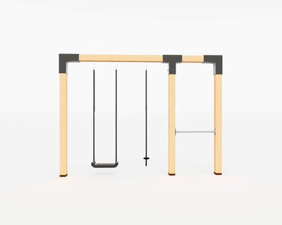 Houten schommel Douglas | Anna 300cm - Groen duikelstang