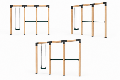 Houten schommel Douglas| Mila 400 cm | Antraciet duikelstang