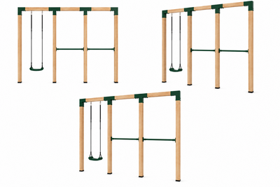 Houten schommel Douglas| Mila 400 cm | Donkergroen duikelstang