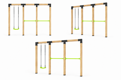 Houten schommel Douglas| Mila 400 cm | RVS duikelstang