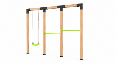 Houten schommel Douglas| Mila 350 cm | RVS duikelstang