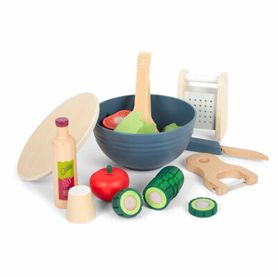 Small Foot - Houten Speelgoed Eten Salade Speelset, 11dlg.
