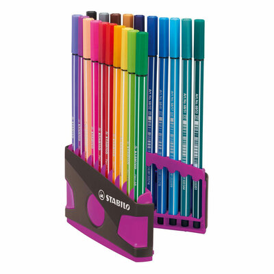 STABILO Pen 68 ColorParade Viltstiften Roze Antraciet - 20dlg.
