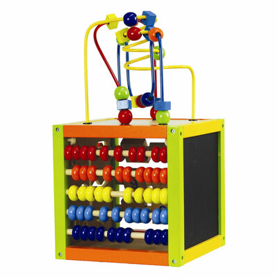 Houten Activiteiten Kubus met Spiraal 5 in 1 Groot